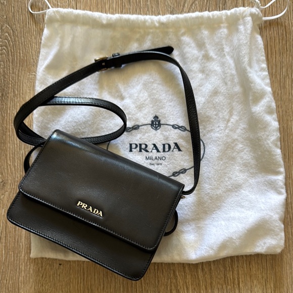 Authentic Prada Black Leather Mini Crossbody Bag - Picture 1 of 9